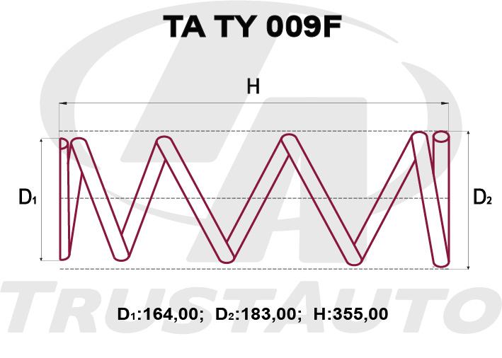 Пружина подвески усиленная (TA) RAV4 SXA10/11 (94-97) 48131-4203148131-4203048131-4204048131-4204148131-4205048131-4206048131-4206148131-42010 TRUSTAUTO TATY009F